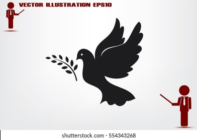 Pigeon Olive Leaf icon vector illustration.