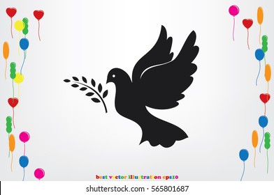 Pigeon Olive Leaf icon vector illustration.