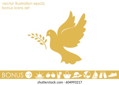 Pigeon Olive Leaf icon vector illustration eps10.