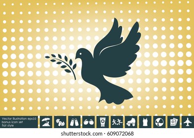 Pigeon Olive Leaf icon vector illustration eps10.