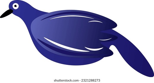 Pigeon on a white background, children's drawing.