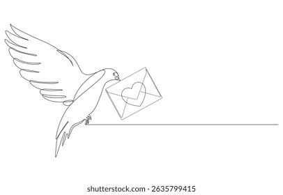 pigeon one continuous line drawing
