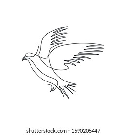 pigeon one line art vector drawing 