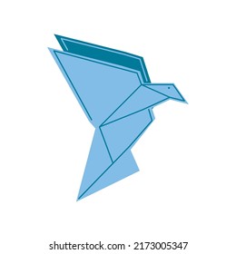 pigeon origami paper icon isolated