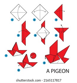 A Pigeon Origami step by step. Easy to make it.