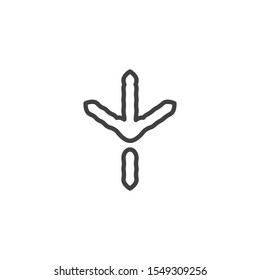 Pigeon paw print line icon. linear style sign for mobile concept and web design. Dove bird footprint outline vector icon. Symbol, logo illustration. Vector graphics