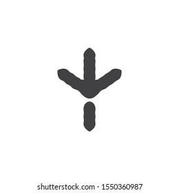 Pigeon paw print vector icon. filled flat sign for mobile concept and web design. Dove bird footprint glyph icon. Symbol, logo illustration. Vector graphics