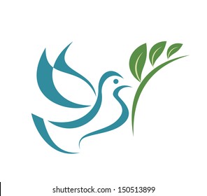 pigeon of peace, isolated illustration