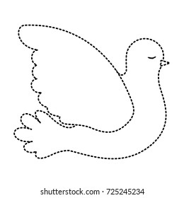 pigeon peace side view on dotted silhouette vector illustration