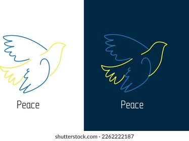 pigeon peace in Ukraine. A symbol of peace. vector pigeon