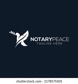 Design-Vorlage für das Logo von Tauben und Stiften im minimalistischen Stil