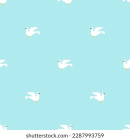 Pigeon pixel art pattern seamless. pixelated dove 8 bit background