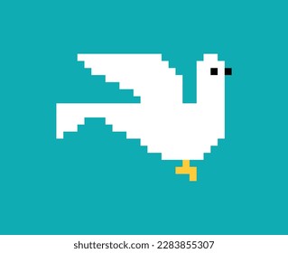 Pigeon pixel art. pixelated dove 8 bit