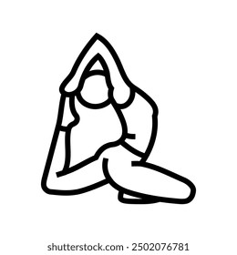 pigeon pose eka pada rajakapotasana yoga line icon vector. pigeon pose eka pada rajakapotasana yoga sign. isolated contour symbol black illustration