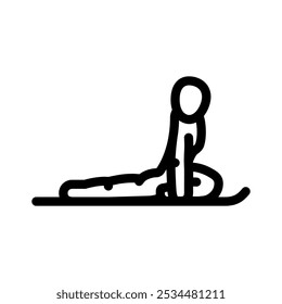 pombo pose eka pada rajakapotasana ioga linha ícone vetor. pombo pose eka pada rajakapotasana ioga sinal.