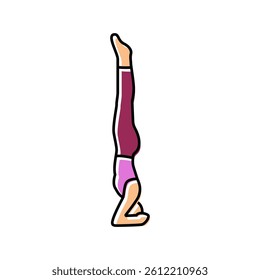 pigeon pose eka pada rajakapotasana yoga color icon vector. pigeon pose eka pada rajakapotasana yoga sign. isolated symbol illustration