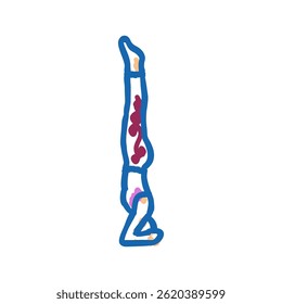 pombo pose eka pada rajakapotasana ioga doodle ícone esboço vetor. pombo pose eka pada rajakapotasana ioga sinal. símbolo isolado ilustração