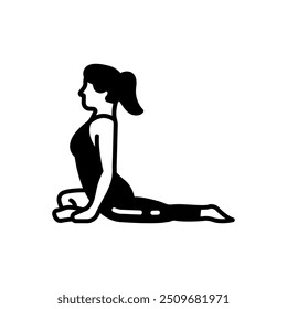 Pigeon Pose Glyph Icon, Vector illustration