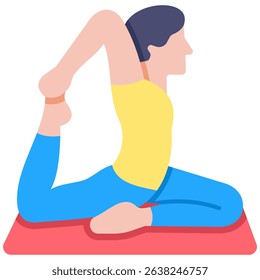 Pigeon Pose Icon Flat Vector Illustration