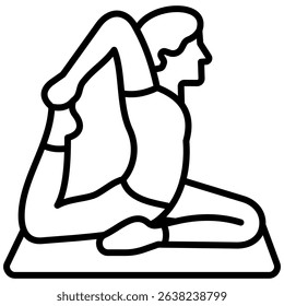 Pigeon Pose Icon Line Vector Illustration