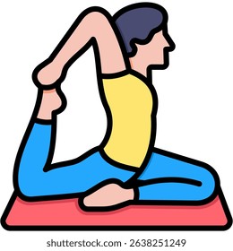 Pigeon Pose Icon Lineal Color Vector Illustration