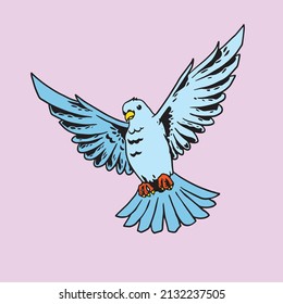 pigeon posing for poster logo icon and flyer