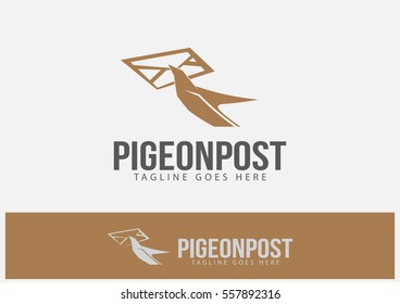 Pigeon Post Logo Template Design Vector