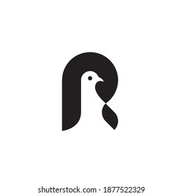 Pigeon R Letter for company logo. a modern vector design