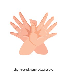 pigeon shape hands isolated icon
