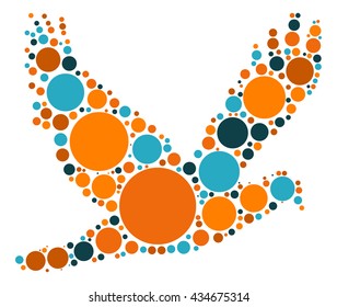 pigeon shape vector design by color point