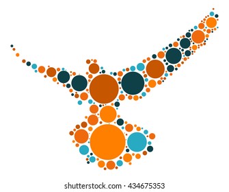 pigeon shape vector design by color point