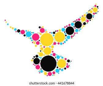 pigeon shape vector design by color point