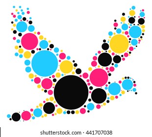 pigeon shape vector design by color point