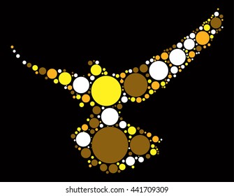 pigeon shape vector design by color point
