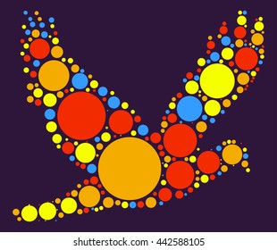 pigeon shape vector design by color point