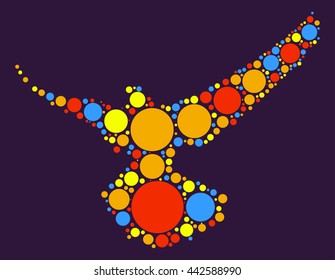 pigeon shape vector design by color point