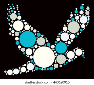 pigeon shape vector design by color point