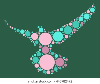 pigeon shape vector design by color point