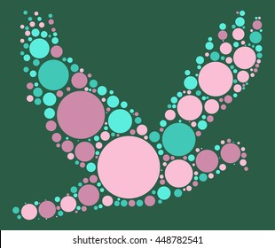 pigeon shape vector design by color point