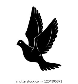 Pigeon silhouette icon. Clipart image isolated on white background