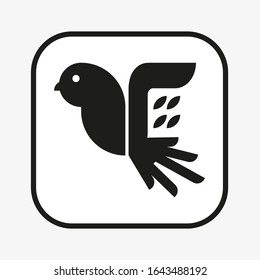 Pigeon silhouette icon flat style