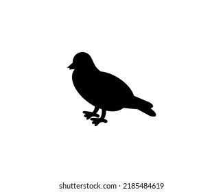 Pigeon silhouette icon illustration  template for many purpose. Isolated on white background
