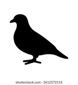 Pigeon silhouette icon vector flat design on white background.