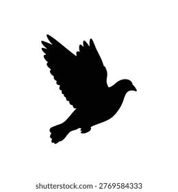 Pigeon silhouette icon vector flat design.
