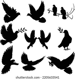 Pigeon silhouette illustration and clip art 