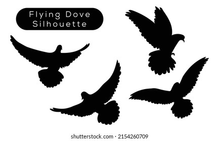 Pigeon silhouette isolated on white background  Vector illustration.