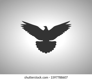 Pigeon Silhouette on White Background. Isolated Vector Animal Template for Logo Company, Icon, Symbol etc