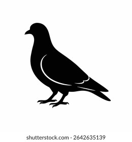Pigeon Silhouette Standing Bird Symbol