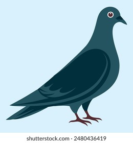 Pigeon Silhouette. Pigeon Vector Art Illustration. Pigeon, Bird, Dove, Flying Bird. Silhouette pigeon vector illustration design. 