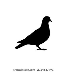 Taube Silhouette Vektor flache Illustration Design.